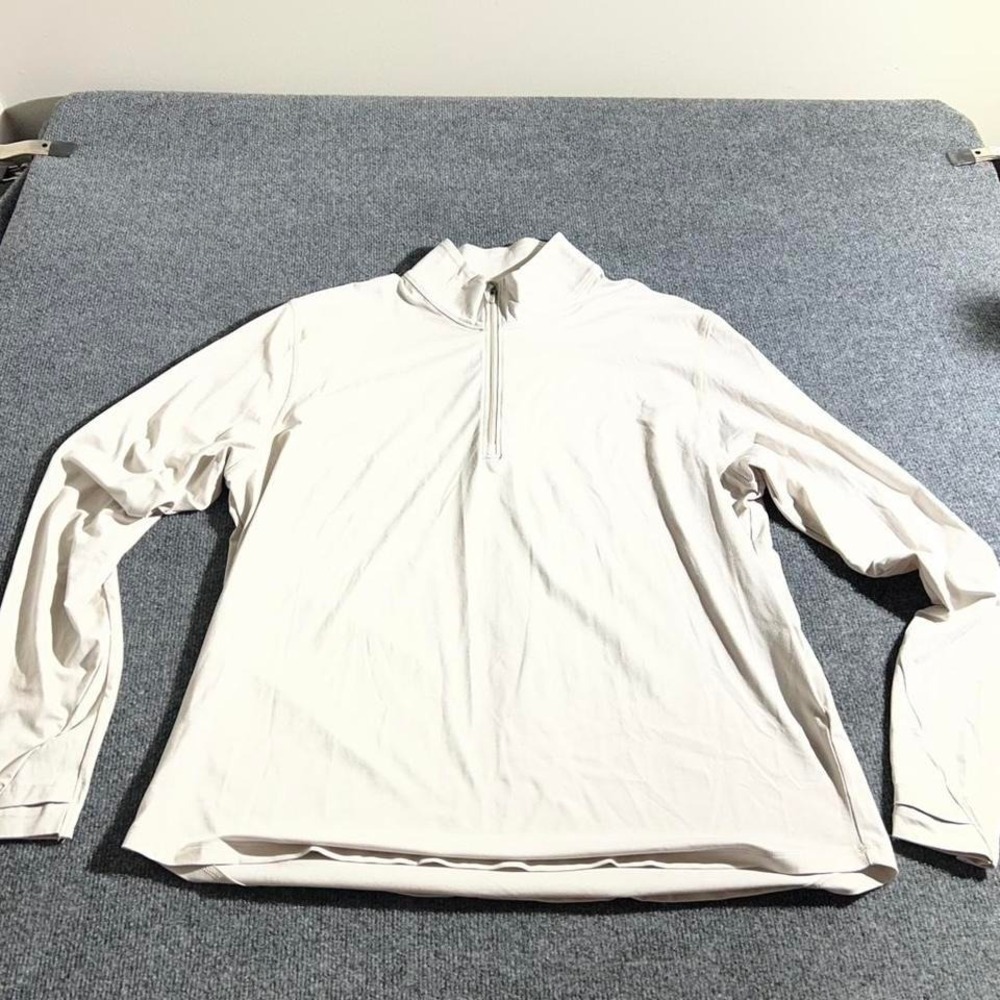 All in Motion Mens XL Quarter Zip Pullover Beige Long Sleeve Activewear Top